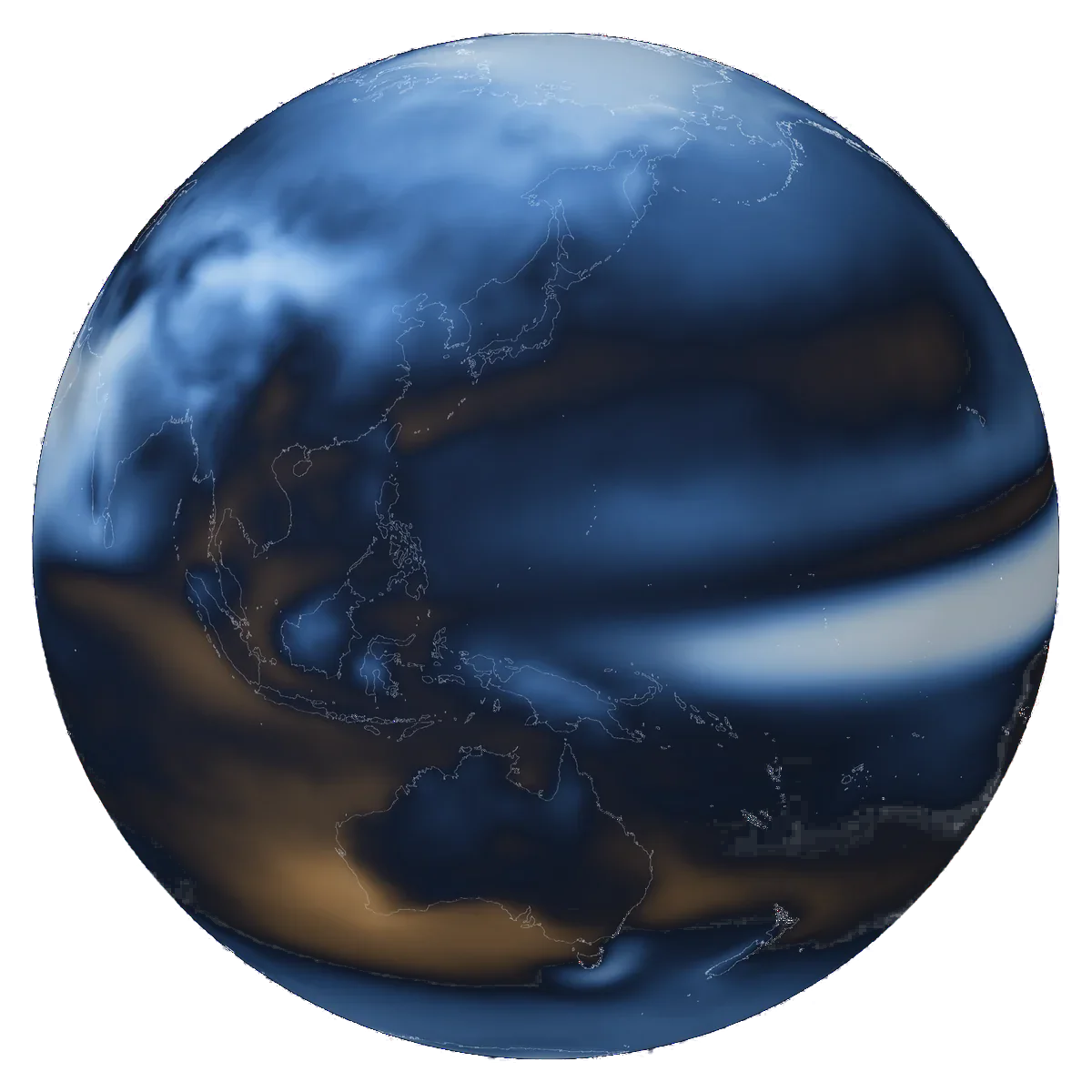 Change in annual mean precipitation at 4 °C of global warming above 1850–1900, CMIP6 multi-model mean (IPCC AR6, Figure SPM.5): blue is wetter, sand is drier.